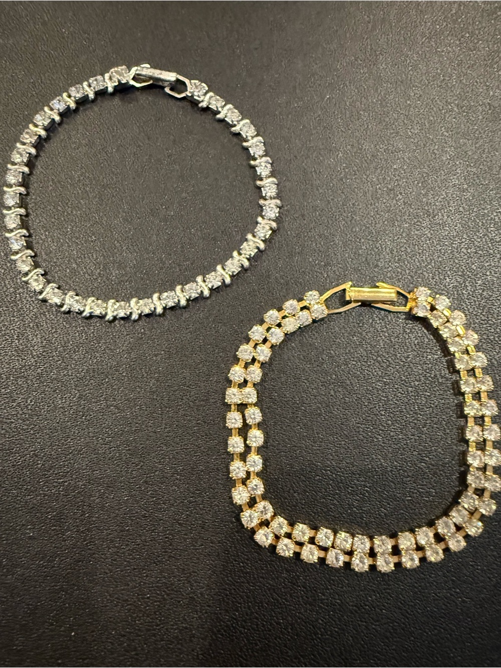Gold and Silver Cubic Zirconia Tennis Bracelets